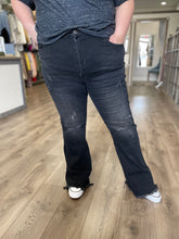Load image into Gallery viewer, Jayne Black Flare Jeans - Curvy (Risen)
