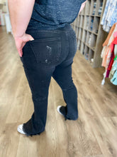 Load image into Gallery viewer, Jayne Black Flare Jeans - Curvy (Risen)
